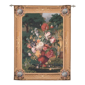 Grand Bouquet Flamand Loom Woven Tapestry - 195 X 147 Cm (6'5" X 4'10") - Requires Rod Size 4