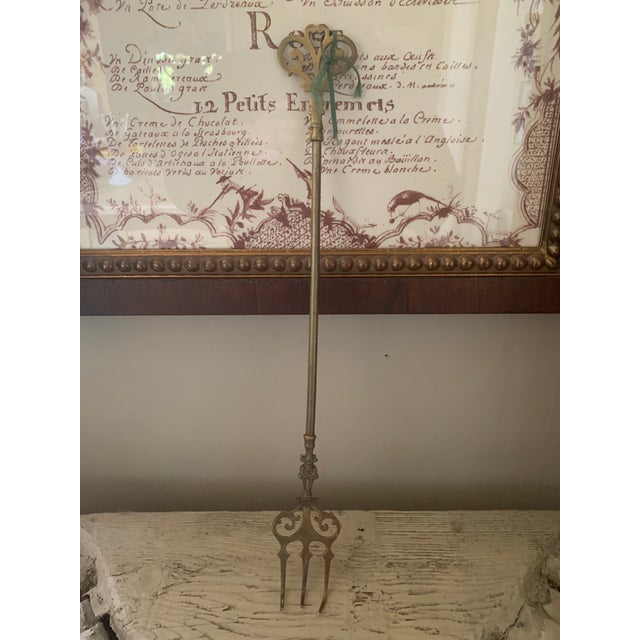 Brass 19th Century Brass Oversized Kitchen Fork For Sale - Image 8 of 9