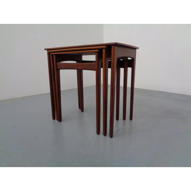 Danish Teak Nesting Tables, 1960s, Set of 3 For Sale - Image 4 of 12