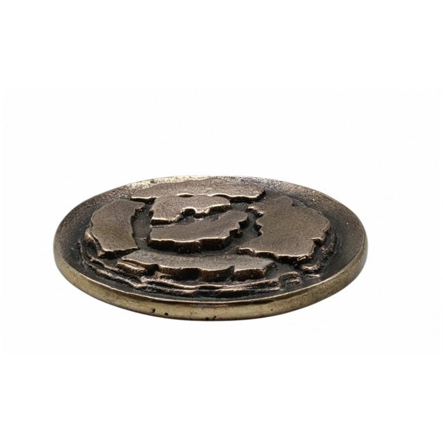 Gray Italian The Sibylline Rose Bronze Decorative Medallion by Gino Marotta, 2000s For Sale - Image 8 of 8
