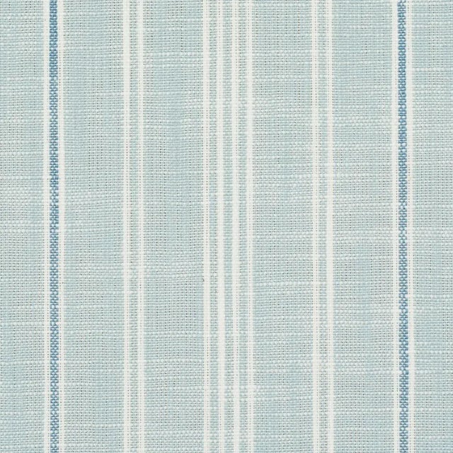 Traditional Schumacher X Mark D. Sikes Lucy Stripe Fabric In China Blue For Sale - Image 3 of 5