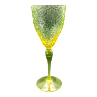 1920s Yellow Uranium Wine Glass For Sale