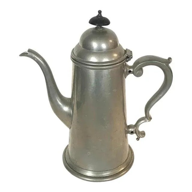 Metal Antique English Sheffield Craftsman Pewter Coffee Pot For Sale - Image 7 of 7