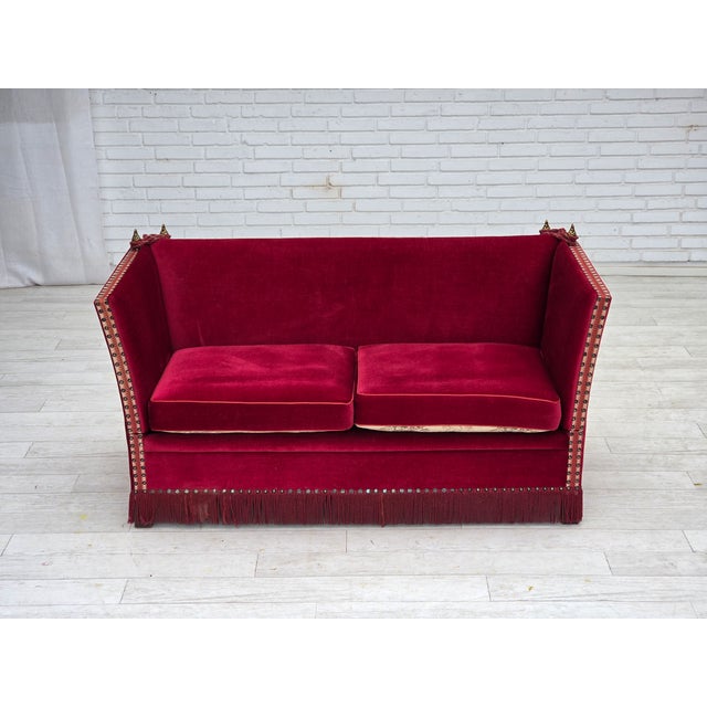 1970s, Danish 2-seater drop arm "Spanish" sofa. Original very good condition: no smells, no stains, and stable...