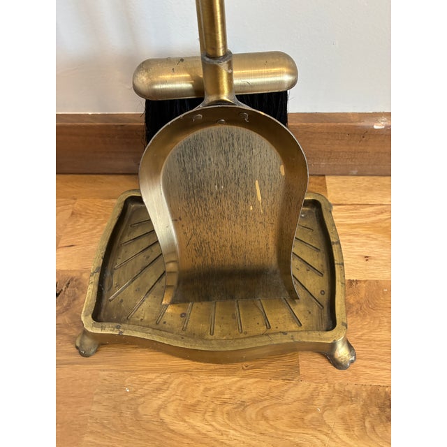 Vintage Brass Fireplace Tool Set With Stand For Sale In Oklahoma City - Image 6 of 12