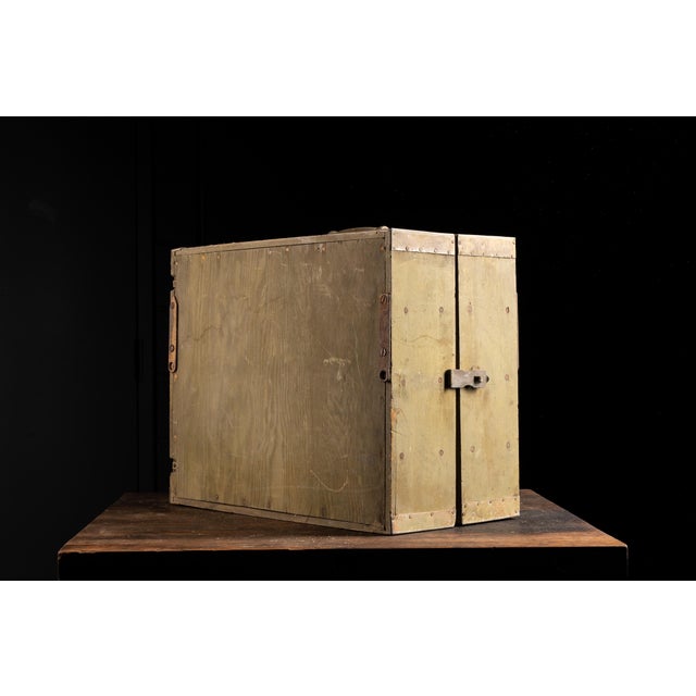 Industrial Vintage Homemade Tin Sign Constructed Chest Of Drawers For Sale - Image 3 of 5