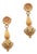 Late 20th Century Pair of 22k Gold and Emerald Drop Earrings For Sale