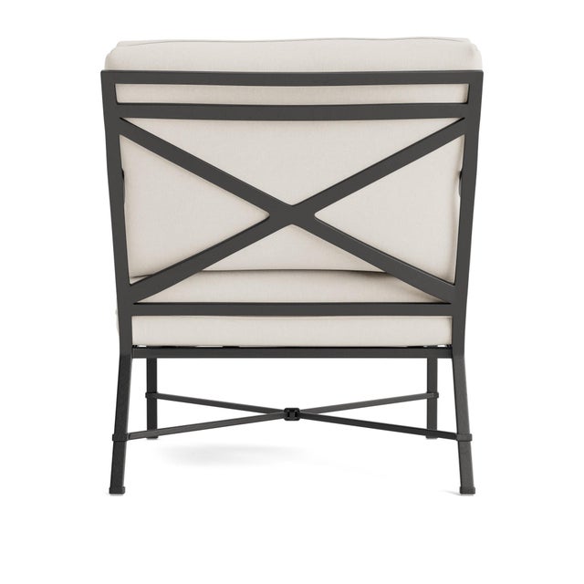 Brown Jordan Brown Jordan Venetian Lounge Chair, Textured Pewter frame with Fusion Natural fabric For Sale - Image 4 of 11