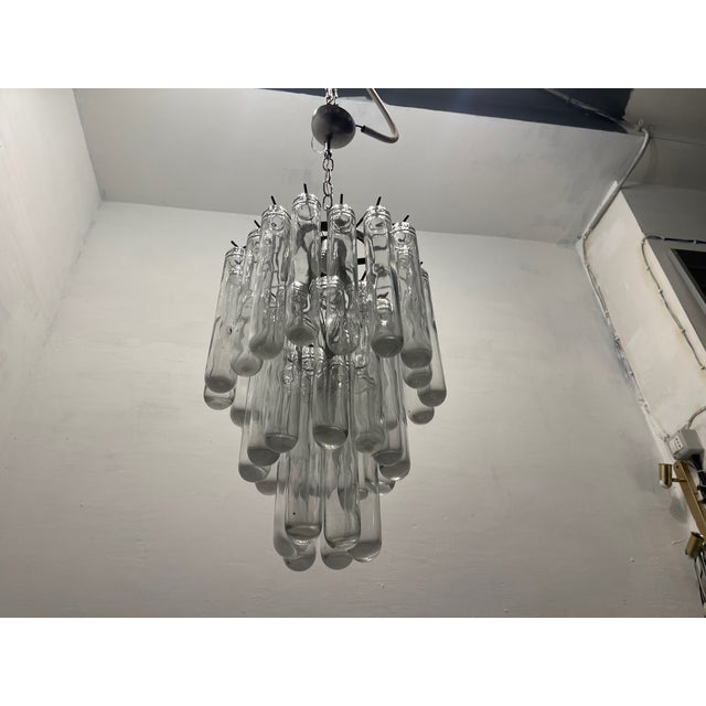 1970s Murano Glass Tube Chandelier by Venini, 1970s For Sale - Image 5 of 14