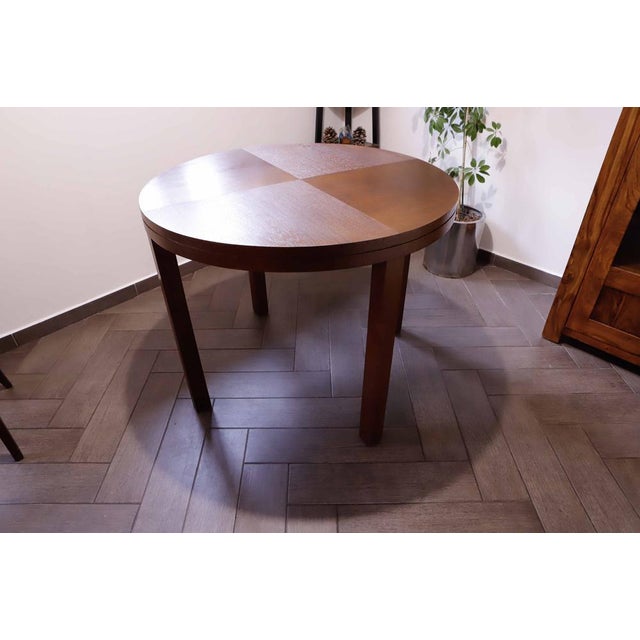 1960s Round Dining Table with Veneered Top, 1960s For Sale - Image 5 of 9