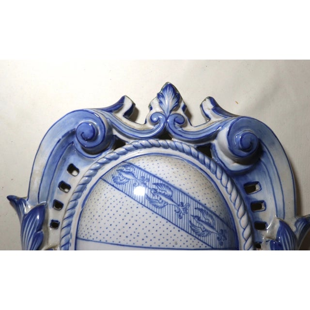 Antique Handmade Galle Nancy St. Clement Pottery Bronze Faience Sconces Fixtures For Sale - Image 10 of 12