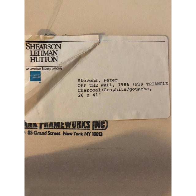 Abstract Peter StevensLarge 80s Vibrant Dynamic Drawing/Painting Memphis Milano Era, 1986 For Sale - Image 3 of 7