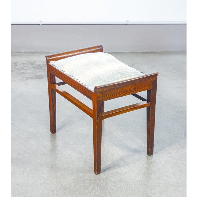Italian Oak Wood Stool, 1940s For Sale - Image 5 of 14