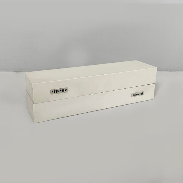 Italian modern gray plastic desk set by Bruno Munari for Olivetti, 1960s Modular desk set in plastic and metal. The...