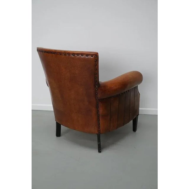 Vintage Dutch Club Chair in Cognac Colored Leather For Sale - Image 6 of 14