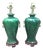 Faux Malachite Ginger Jar Lamps - a Pair For Sale