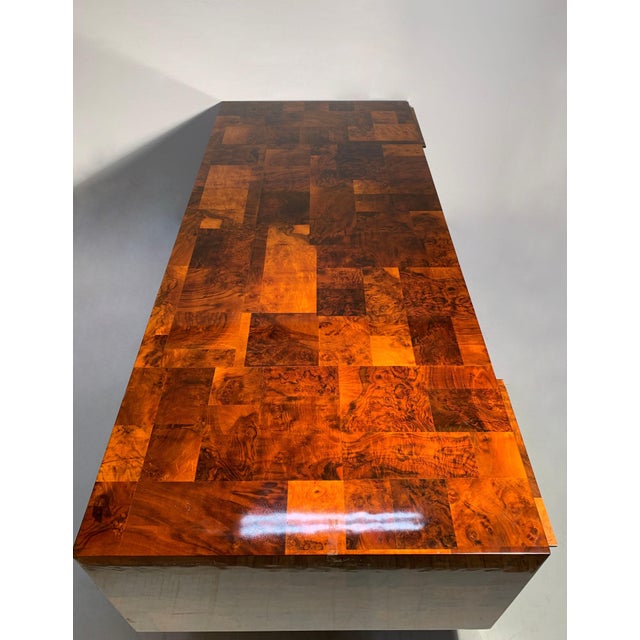 Mid-Century Modern Burl Cityscape Executive Desk By Paul Evans For Sale - Image 3 of 7