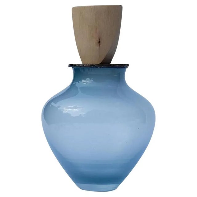 Ohana Stacking Pigeon Blue and Triangle Vase by Pia Wüstenberg For Sale - Image 6 of 6