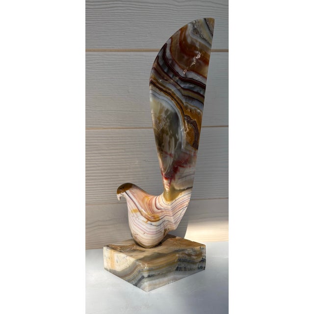 Mid 20th Century Mid-Century Modern Solid Banded Onyx Abstract Bird Sculpture For Sale In Charleston - Image 6 of 12