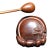 Vintage Chinese Boxwood "Lotus" Wooden Fish (Muyu) With Mallet - 115g For Sale