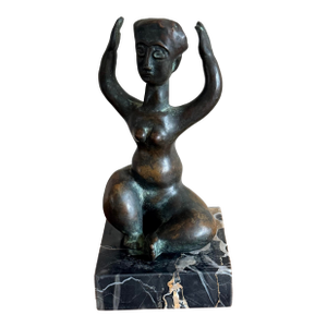 Benjamin Kopman (Russian, American 1887-1965) Wpa Artist Signed Bronze Sculpture