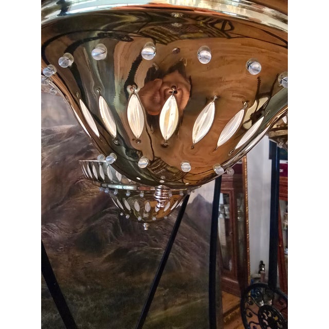 Metal Vintage Mid Century Bagues Style Pendant Light Set 3 For Sale - Image 7 of 10