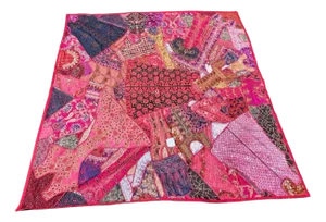 Vintage Indian Ladakh Boho Patchwork Bedsheet, 1980s