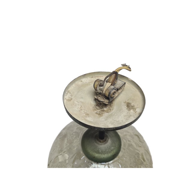 Art Deco Bedside Lamp in Glass, Metal, and Wood, Belgium, 1950s For Sale - Image 9 of 10