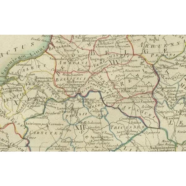Paper Map of Ancient Gaul snd Roman Provinces, 1802 For Sale - Image 7 of 8