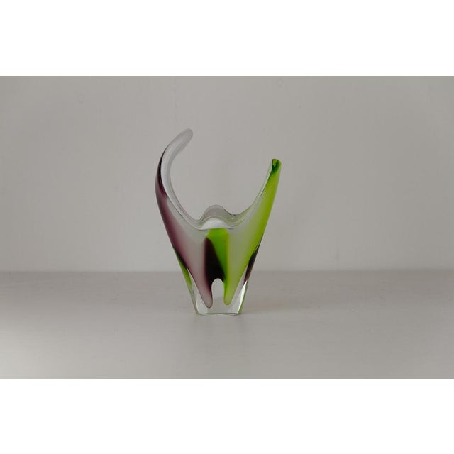 Mid-Century Coquille Glass Vase by Paul Kedelv for Flygsfors, Sweden, 1950s For Sale - Image 17 of 18