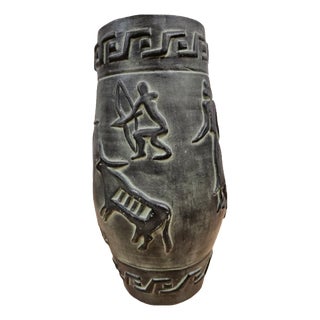 Vintage Brutalist Floor Vase by Fco. Figueras, La Bisbal, Spain, 1960s For Sale