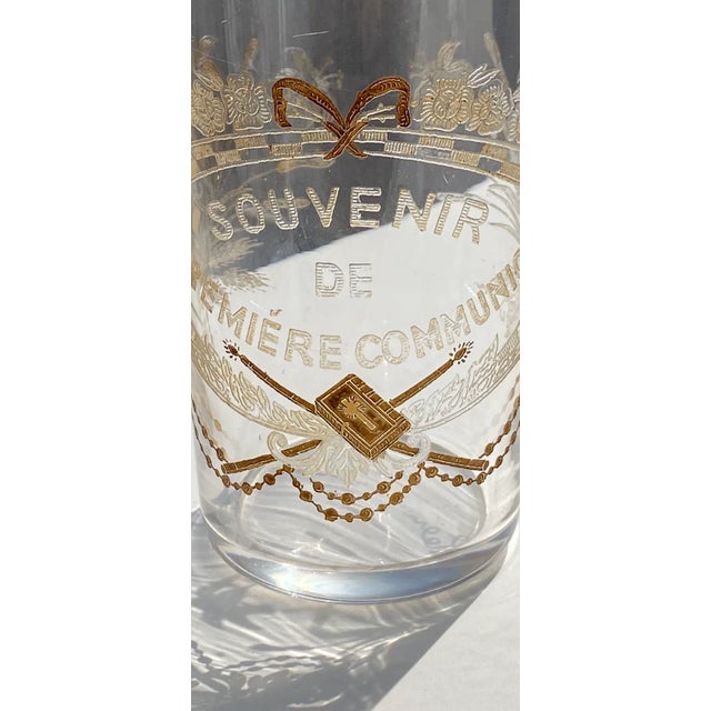 Antique French Engraved Glass From Normandie France. For Sale - Image 4 of 6