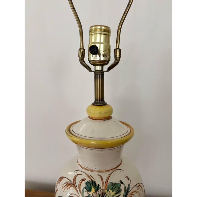 Mid 20th Century Italian Hand Painted Rustic Pottery Table Lamp For Sale - Image 5 of 9