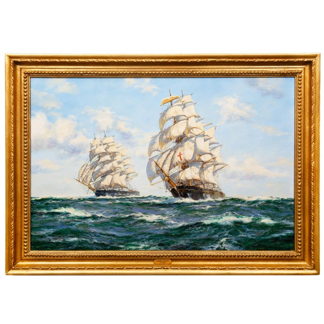 HENRY SCOTT, R.S.A. British, 1911–2005 "Frisco Bound: The Great American Clippers 'Dreadnought' and 'New World'" Oil on...