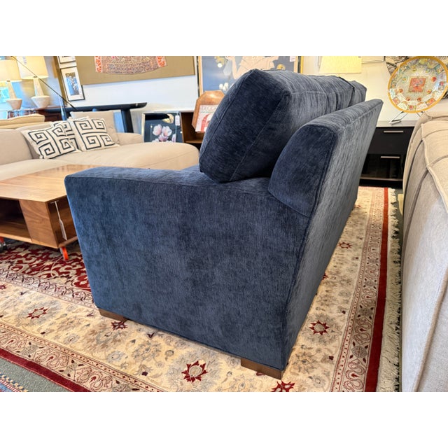 Blue Crate & Barrel Axis Sofa, Midnight Chenille For Sale - Image 8 of 11
