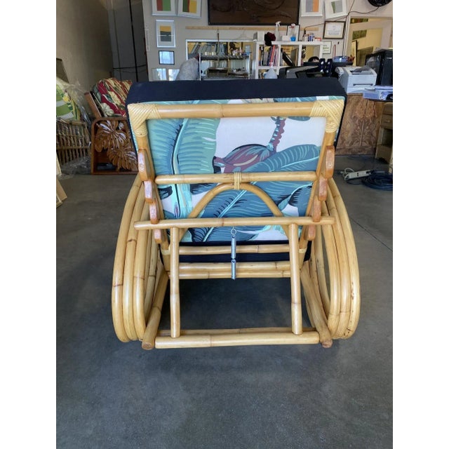 Restored 3/4 Pretzel Rattan Lounge Chair With Adjustable Back For Sale - Image 10 of 12