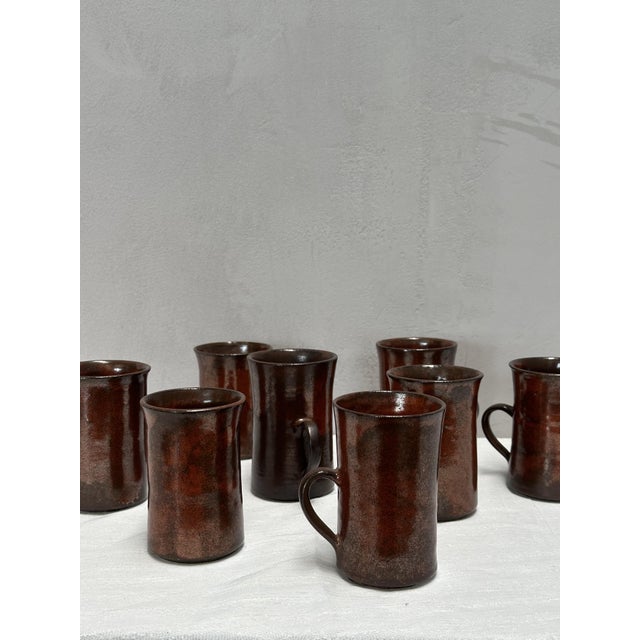 Vintage Ceramic Coffee Mugs by Carry Heesen, Set of 8 For Sale - Image 4 of 9
