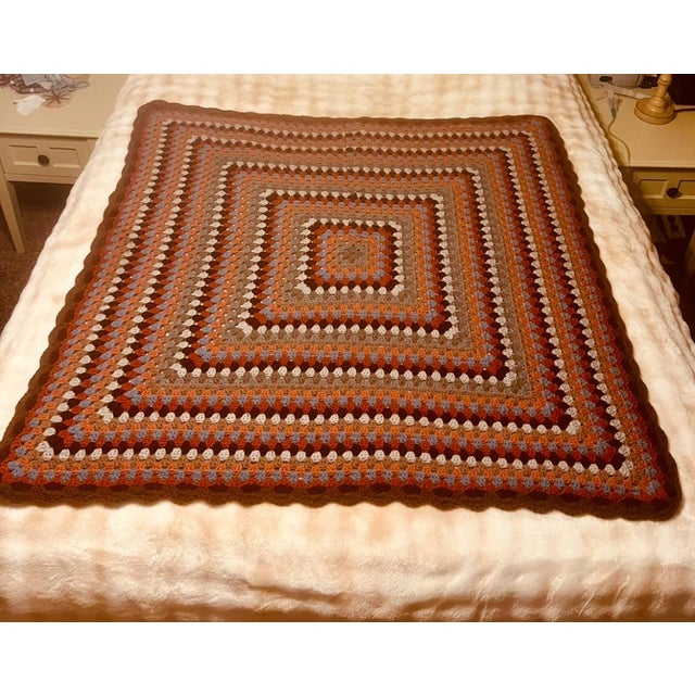 English Hand Crocheted Throw Blanket For Sale - Image 3 of 3