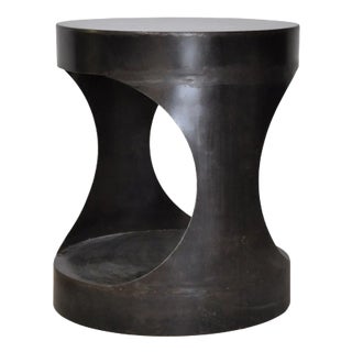 NOIR Eclipse Round Side Table, Black Metal For Sale