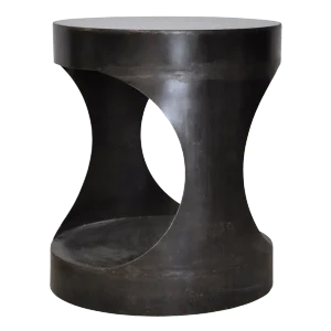 NOIR Eclipse Round Side Table, Black Metal