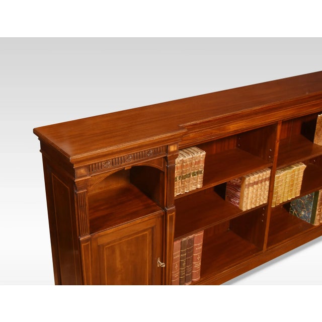 Mahogany Inlaid Corner Open Bookcase, 1890s For Sale - Image 4 of 9