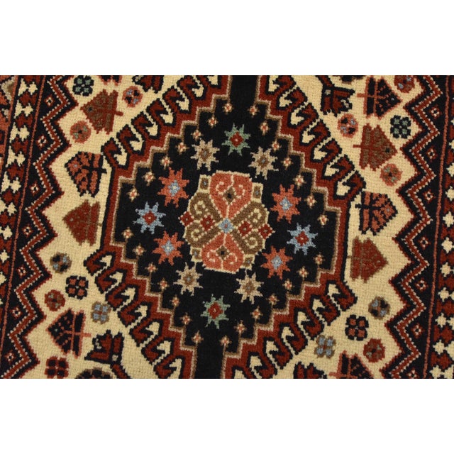 Yalameh Runner 2’1” X 9’3” Ivory Wool Vintage Tribal Hand-Knotted Rug For Sale - Image 4 of 13