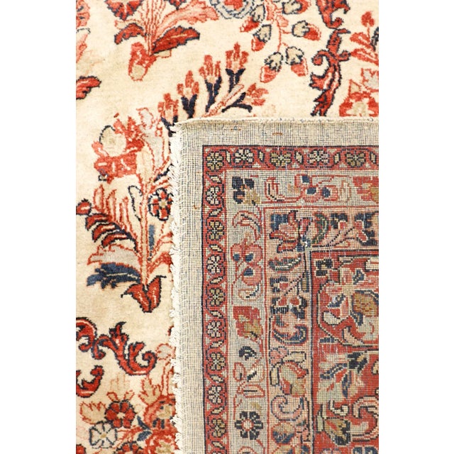1910s 1910s Antique Sarouk Wool Area Rug-11'10" X 13'11", Ivory/Burgundy For Sale - Image 5 of 8