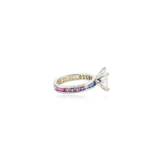 Not Yet Made - Made To Order Sterling Silver Cubic Zirconia Ring- Dainty Sparkling Statement Jewelry Gift- Size 8 For Sale - Image 5 of 10
