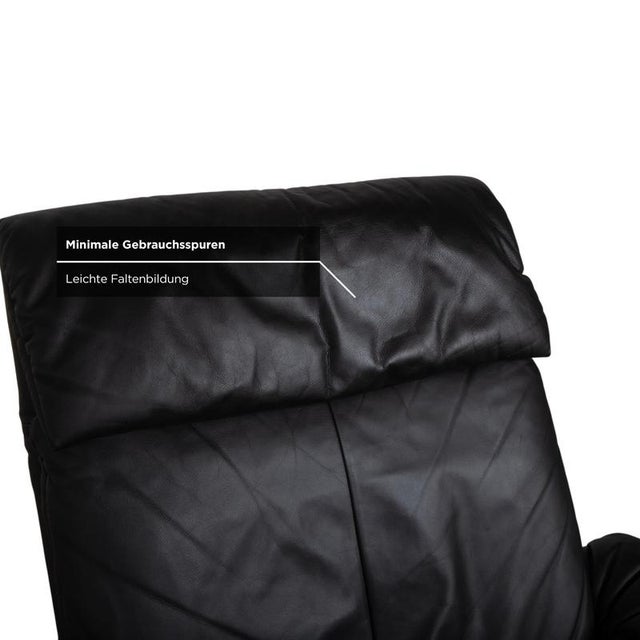 Lugano Leather Armchair in Black with Manual and Reclining Function from Erpo For Sale - Image 11 of 18