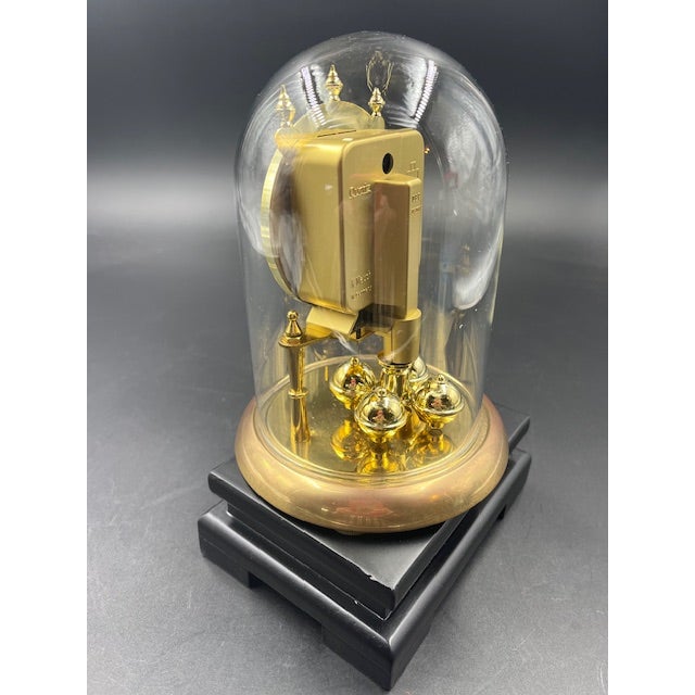 Metal Late 20th Century German Anniversary - Style Small Mantle Clock For Sale - Image 7 of 12