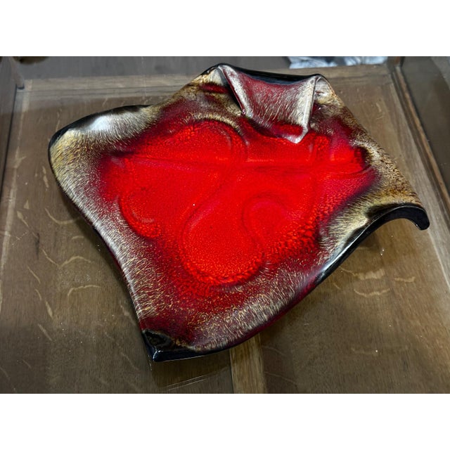 Vintage Red Glazed Ceramic Trinket Dish, 1960s For Sale - Image 13 of 15