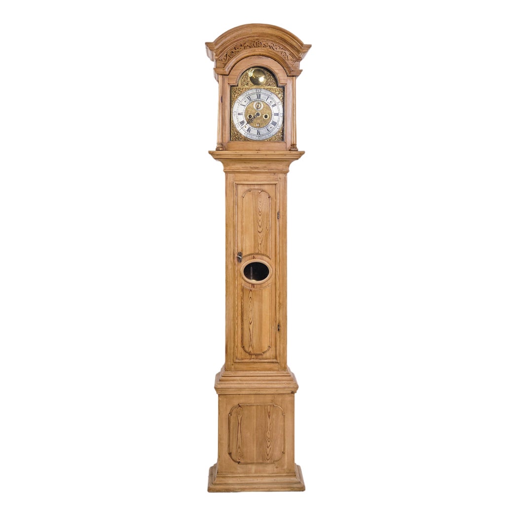 Southern Jutland Grandfather Clock in Light Pine, 1780s | Chairish