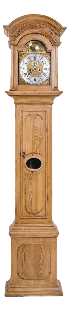 Southern Jutland Grandfather Clock in Light Pine, 1780s