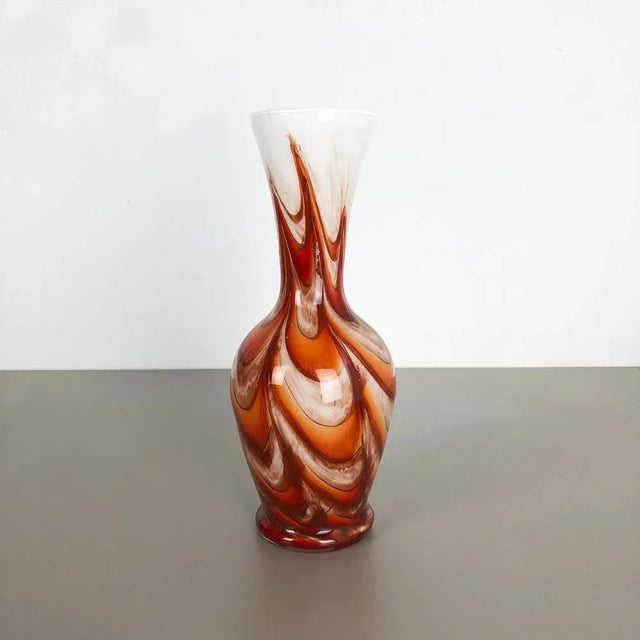 Brown Large Vintage Pop Art Vase from Opaline Florence, 1970s For Sale - Image 8 of 9